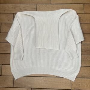 BRODIE Giant Oversized Cashmere Turtleneck Sweater Ivory Cream Size S/M